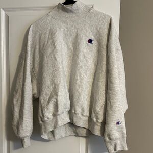 Champion Light Gray Reverse Weave Turtleneck sz L